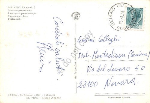 Cartolina Seiano Panorama parziale 1975 (Napoli)