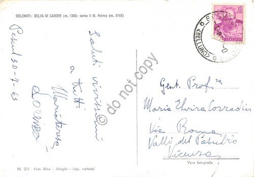 Cartolina Selva di Cadore verso Monte Pelmo 1963 | Immagine Gallery 2