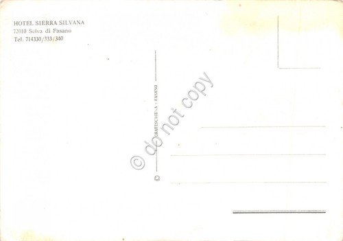 Cartolina Selva di Fasano Hotel Sierra danneggiata (Brindisi)