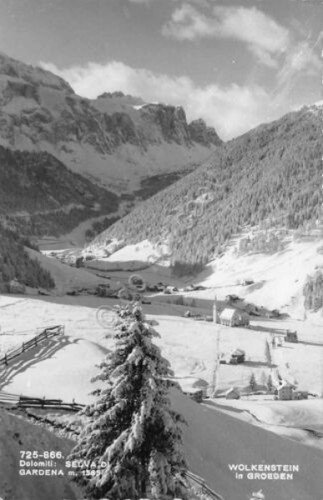Cartolina Selva di Gardena panorama parziale anni '40 | Immagine principale