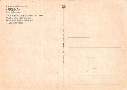 Cartolina Selva di Val Gardena Pensione Freina (Bolzano) | Immagine Gallery 2