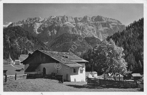 Cartolina Selva Gardena panorama parziale anni '30