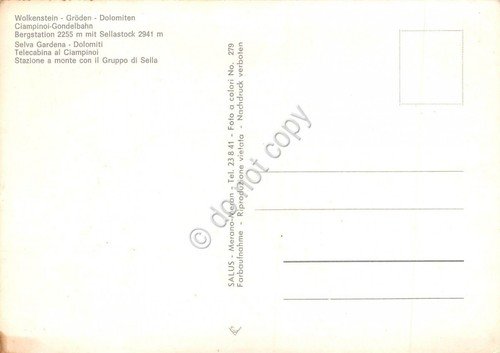 Cartolina Selva Gardena Telecabina al Ciampinol | Immagine Gallery 2
