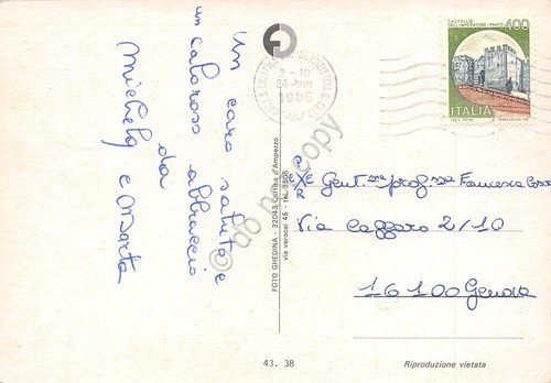 Cartolina Selva Valgadena vedute funivia abiti tradizionali panorama 1985