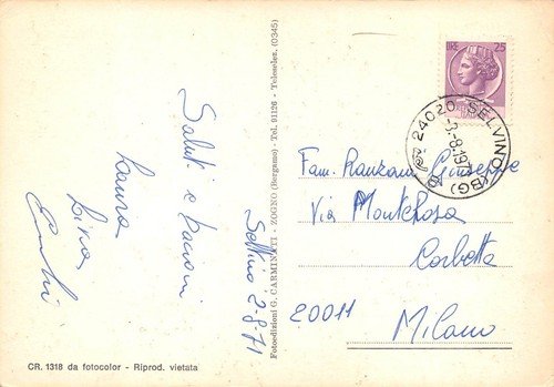 Cartolina Selvino Alberghi Vedutine 1971