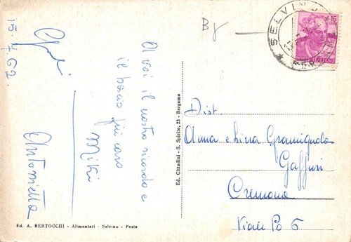 Cartolina Selvino Panorama 1962