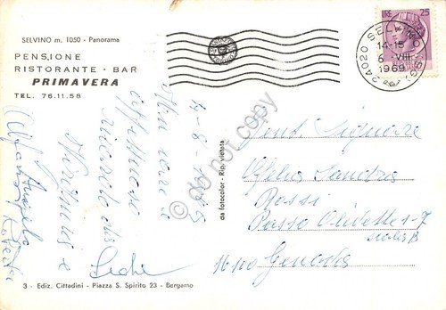 Cartolina Selvino panorama Ristorante Primavera 1969 | Immagine Gallery 2