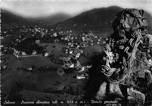 Cartolina Selvino Pnaorama dall'alto 1953 (Bergamo)