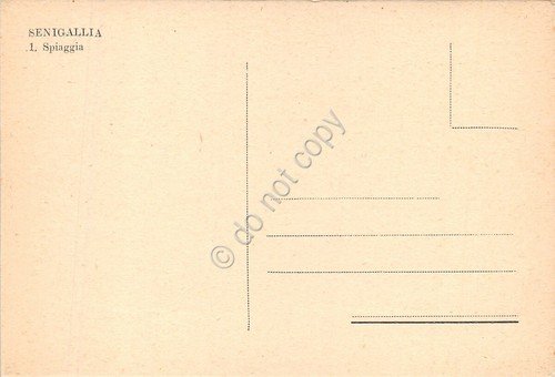Cartolina Senigallia Albergo Massi n. 1 Spiaggia animata colorata