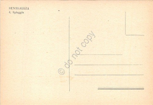 Cartolina Senigallia Albergo Massi n. 4 Spiaggia animata colorata