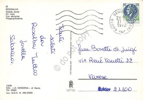 Cartolina Senigallia panorama aereo della spiaggia anni '70 | Immagine Gallery 2