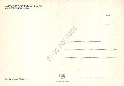 Cartolina Sermoneta Abbazia di Valvisciolo interno anni '70 | Immagine Gallery 2