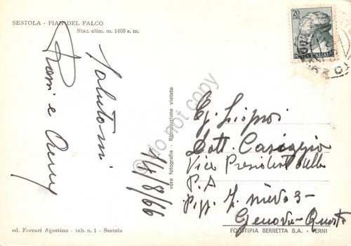 Cartolina Sestola Pian del Falco seggiovia Animata 1966 | Immagine Gallery 2