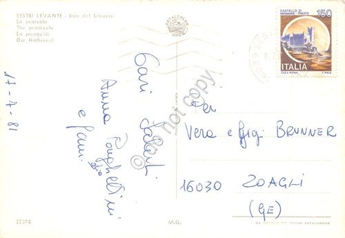 Cartolina Sestri Levante Baia del Silenzio la penisola case in … | Immagine Gallery 2