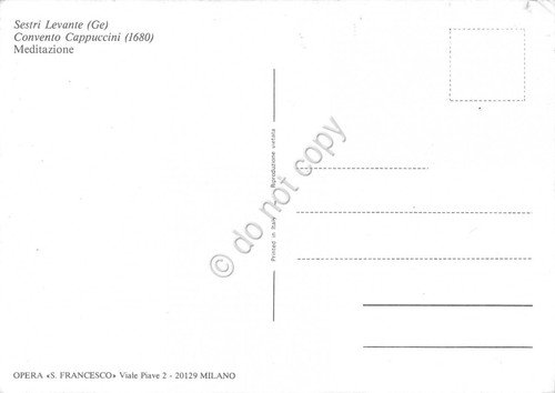 Cartolina Sestri Levante Convento Cappuccini Meditazione Frate cappuccino animat