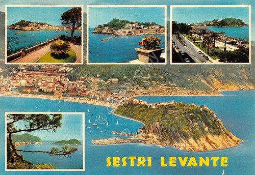 Cartolina Sestri Levante la penisola e vedute varie anni '60 | Immagine principale