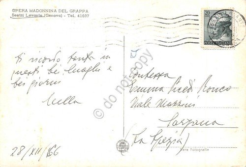 Cartolina Sestri Levante Opera Madonnina del Grappa 5 vedute 1966
