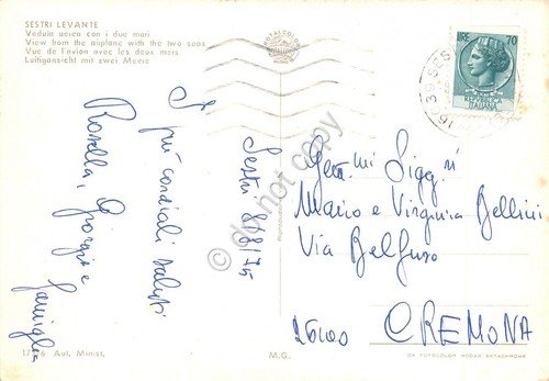 Cartolina Sestri Levante Panorama aereo con i due mari 1975 | Immagine Gallery 2