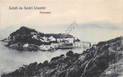 Cartolina Sestri Levante Panorama dall'alto