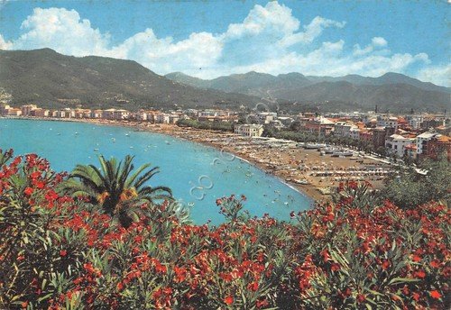 Cartolina Sestri Levante Panorama spiaggia dall'alto 1982 | Immagine principale
