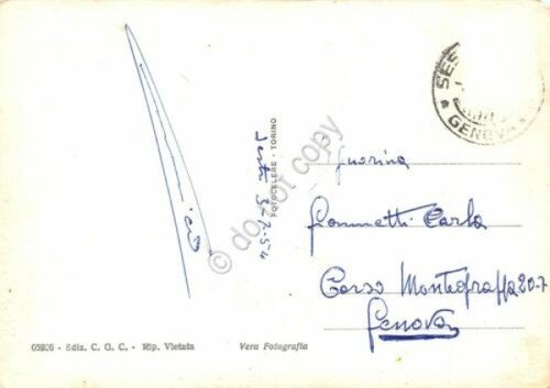 Cartolina Sestri Levante penisola da pineta colorata 1954 | Immagine Gallery 2
