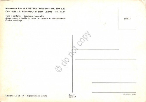 Cartolina Sestri Levante San Bernardo Ristorante La Vetta vedute grinze …