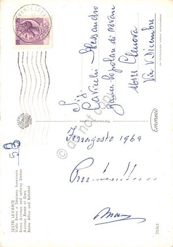 Cartolina Sestri Levante Viale Roma Stazione Ferroviaria 1969 | Immagine Gallery 2