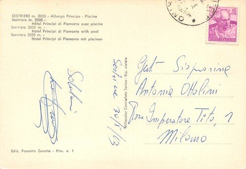 Cartolina Sestriere Albergo Principe Piscina 1963 | Immagine Gallery 2