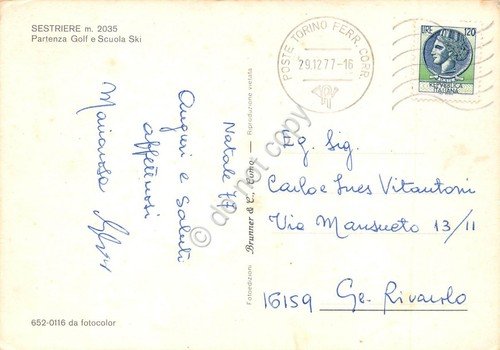 Cartolina Sestriere Campo da Golf e scuola di sci 1977 | Immagine Gallery 2