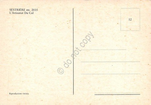 Cartolina Sestriere l'artisanat du col