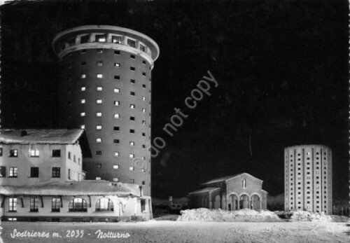 Cartolina Sestriere notturno 1955 (Torino) | Immagine principale