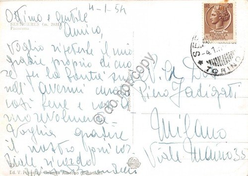 Cartolina Sestriere Panorama 1954 (Torino) | Immagine Gallery 2