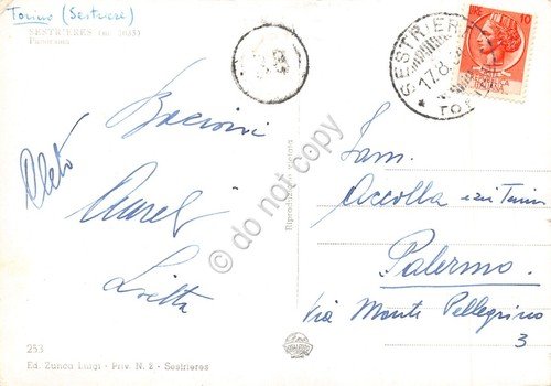 Cartolina Sestriere Panorama 1964