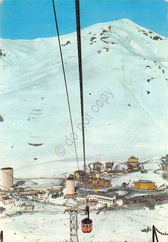 Cartolina Sestriere panorama con sfondo Fraiteve funivia 1963 | Immagine principale