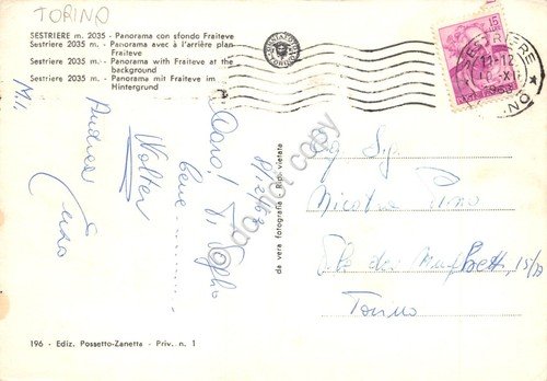 Cartolina Sestriere panorama con sfondo Fraiteve funivia 1963 | Immagine Gallery 2