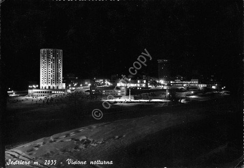 Cartolina Sestriere Panorama notturno 1958 (Torino) | Immagine principale
