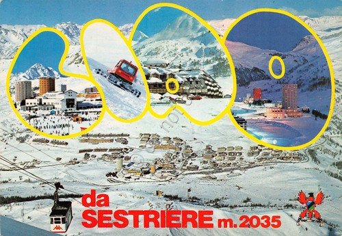 Cartolina Sestriere vedute gatto delle nevi CIAO (Torino) | Immagine Gallery 1