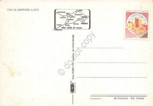 Cartolina Sestriere vedute gatto delle nevi CIAO (Torino) | Immagine Gallery 2