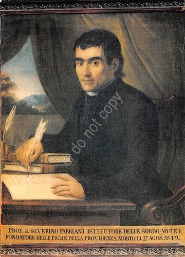 Cartolina Severino Fabriani Fondatore Figlie Provvidenza sordomute di Modena