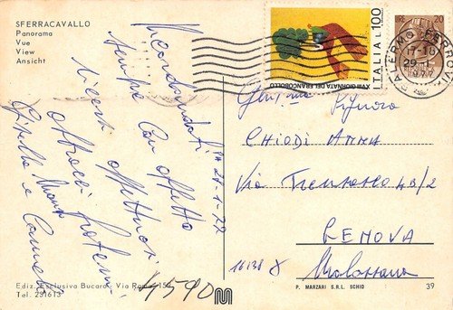 Cartolina Sferracavallo Panorama 1977 (Palermo)