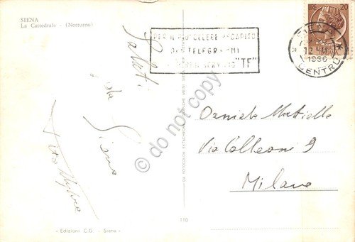 Cartolina Siena Cattedrale Notturno auto 1966 | Immagine Gallery 2