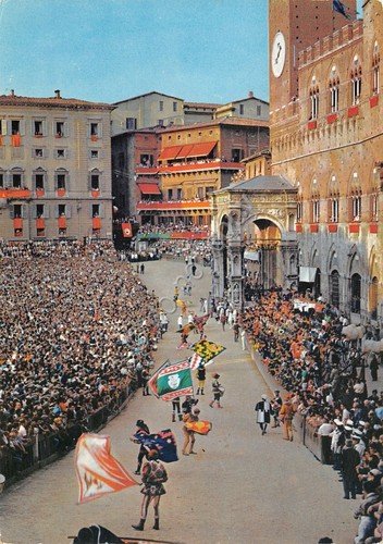 Cartolina Siena Il Palio Sbandierata 1972