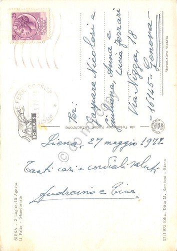 Cartolina Siena Il Palio Sbandierata 1972