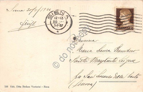 Cartolina Siena Palazzo Comunale 1934