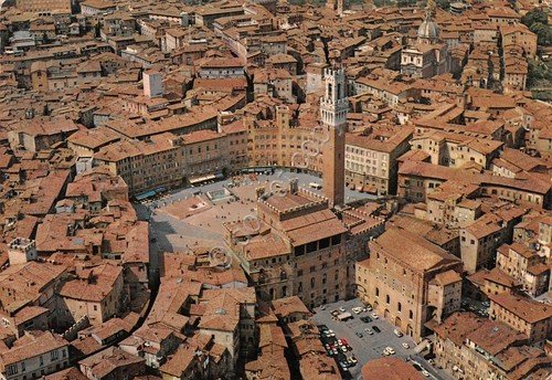 Cartolina Siena panorama aero città Piazza Mercato Palazzo Pubblico 1981 | Immagine principale