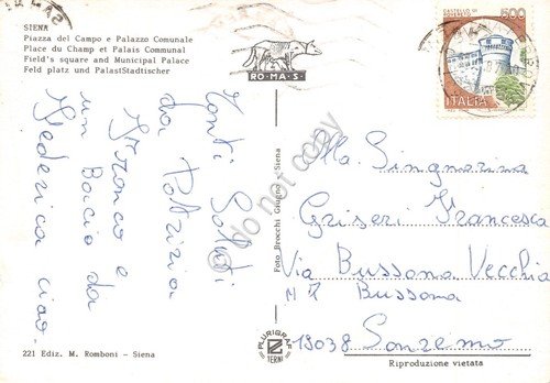 Cartolina Siena Piazza del Campo Palazzo Comunale vista dall'alto | Immagine Gallery 2