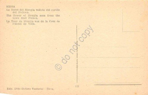 Cartolina Siena Torre del Mangia da Cortile del Podestà vista … | Immagine Gallery 2