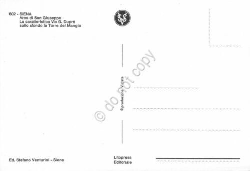 Cartolina Siena Via Duprè Arco San Giuseppe | Immagine Gallery 2