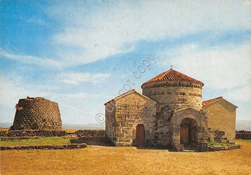Cartolina Silanus Chiesa Romanica S. Sabina e Nuraghe S. Sarbana