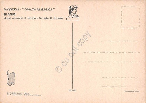 Cartolina Silanus Chiesa Romanica S. Sabina e Nuraghe S. Sarbana